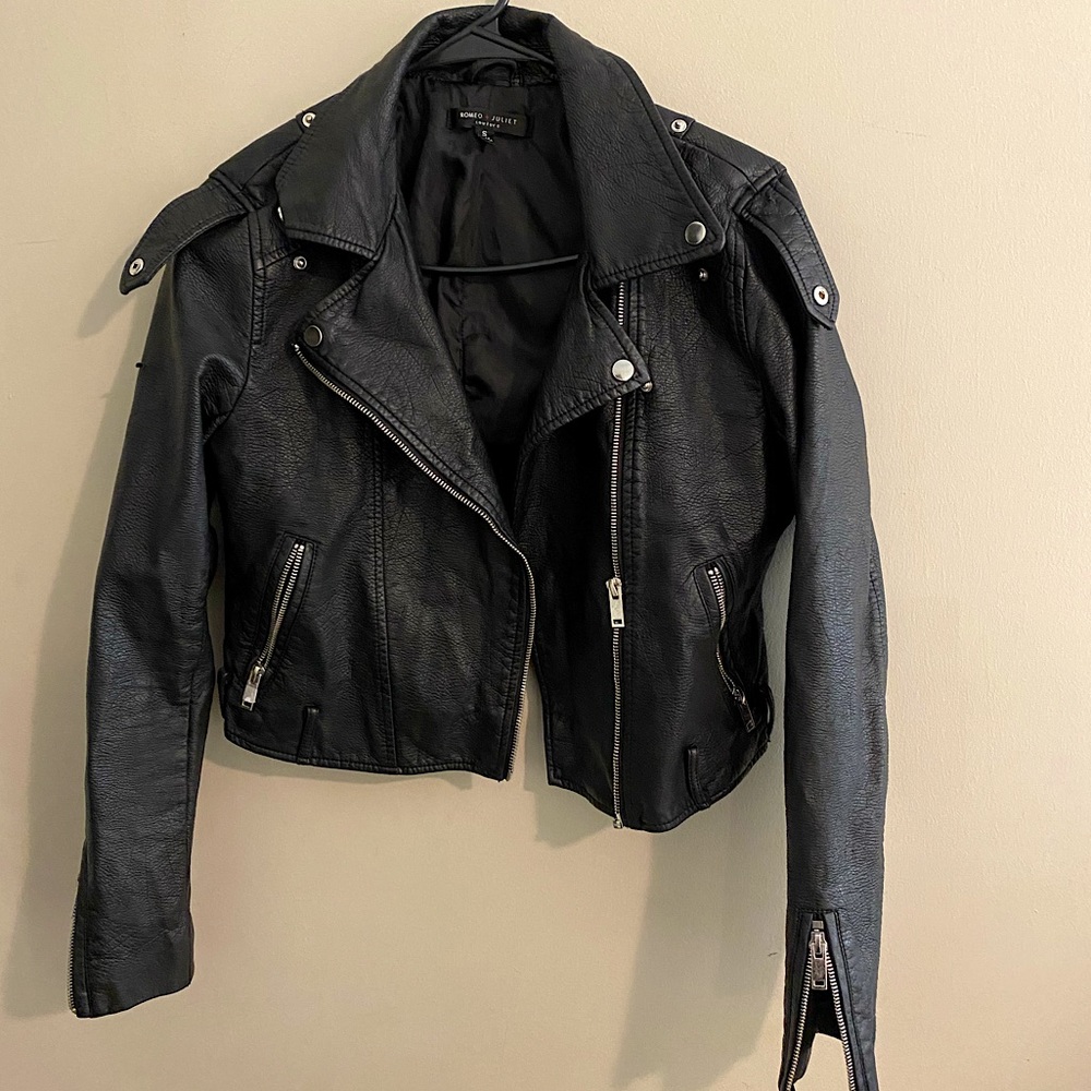 Romeo and Juliet couture Black leather jacket